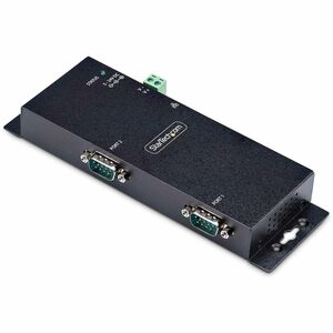 StarTech 2-Port Serial to Ethernet Adapter, IP Serial Device Server For RS232 Devices, Wall/DIN Rail Mount, LAN To DB9 Converter, TAA