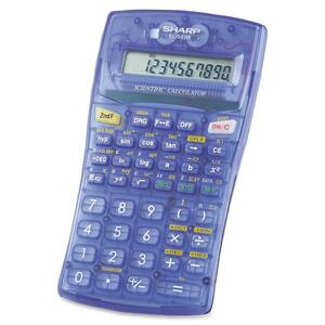 Sharp EL501WBBL Ergonomic Scientific Calculator - 131 Functions - 1 Line(s) - 10 Character(s) - LCD - Battery Powered - 5.75" x 9.62" x 1"