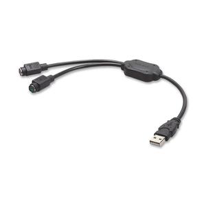 Belkin USB to PS/2 Cable Adapter - Type A Male USB, PS/2 Female - Dark Gray