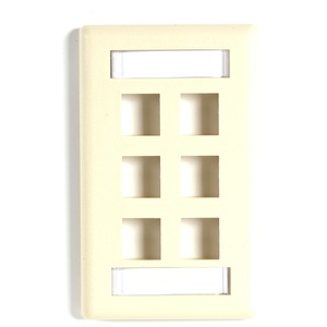 Black Box GigaStation2 6 Socket Network Faceplate - 6 x Socket(s) - Ivory