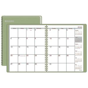 At-A-Glance Fashion Desk Monthly Planner - Monthly - 6.87" x 8.75" - January till December - 1 Month Per 2 Page(s) - Leather Cover - Blue