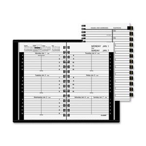 At-A-Glance 2 Pages Per Week Weekly Appointment Book - Weekly - 3.75" x 6.12" - January till December - 8:00 AM to 5:00 PM - 1 Week Per 2 Page(s) - Black