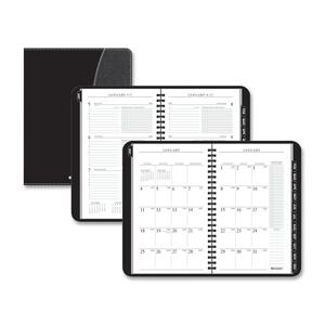 At-A-Glance Executive 13 Months Weekly and Monthly Planner - Weekly, Monthly - 4.87" x 8" - January till January - 7:00 AM to 6:00 PM - 1 Month Per 2 Page(s), 1 Week Per 2 Page(s) - Leather Cover - Black