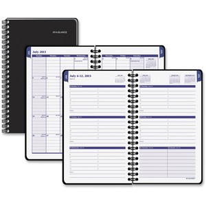 At-A-Glance Collegiate Monthly Appointment Book - Monthly, Weekly - 4.88" x 8" - July till July - 7:00 AM to 6:00 PM - 1 Week Per 2 Page(s), 1 Month Per 2 Page(s) - Black