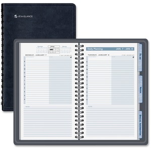 At-A-Glance Action Planner Daily Appointment Book - Daily - 4.75" x 8" - January till December - 8:00 AM to 5:00 PM - 1 Day Per 1 Page(s) - Leather Cover - Black