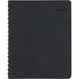 At-A-Glance Action Planner Weekly Appointment Book - Weekly - 6.88" x 8.75" - January till December - 8:00 AM to 5:00 PM - 1 Week Per 2 Page(s) - Leather Cover - Black