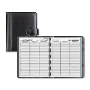 At-A-Glance Executive Weekly Planner Folio - Weekly - 8.25" x 10.88" - January till December - 7:00 AM to 8:45 PM, 7:00 AM to 5:30 PM - 1 Week Per 2 Page(s) - Black