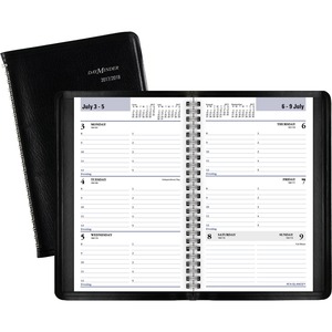 At-A-Glance Weekly Academic Appointment Book - Weekly - 4.87" x 8" - July till July - 8:00 AM to 5:00 PM - 1 Week Per 2 Page(s) - Black