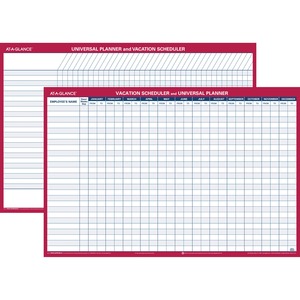 At-A-Glance Plan-A-Month Wall Planner - 36" x 24" - Red, Blue