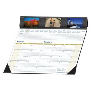 At-A-Glance Personalize It! Desk Pads - Monthly - 22" x 17" - January till December - Vinyl - Black