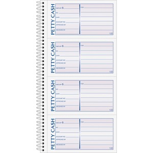 Adams Two Part Petty Cash Book - 50 Sheet(s) - Spiral Bound - 2 Part - Carbonless - 11" x 5" Sheet Size - Assorted - 1Each