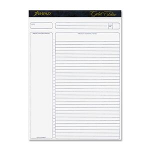 Ampad Gold Fibre Premium Planner Pads - 8.5" x 11.75" - Chipboard Back - White