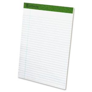Ampad Recycled Perforated Legal Rule Pad - 50 Sheet(s) - 15lb - Legal/Narrow Ruled - 8.5" x 11.75" - 12 / Dozen - White