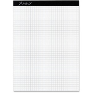 Ampad Evidence Perforated Quad Rule Dual-Pad - 100 Sheet(s) - 15lb - Quad Ruled - 8.5" x 11.75" - 1 Pad - White