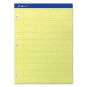 Evidence Dual Pad - 100 Sheet(s) - 15lb - Ruled - 8.5" x 11.75" - 1 Each - Canary