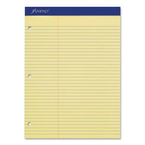 Evidence Dual-Pad - 100 Sheet(s) - 15lb - Ruled - 8.5" x 11.75" - 1 Each - Canary