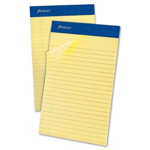 Evidence Evidence Recycled Notepad - 50 Sheet(s) - 15lb - Wide Ruled - Jr.Legal 5" x 8" - 12 / Dozen - Canary