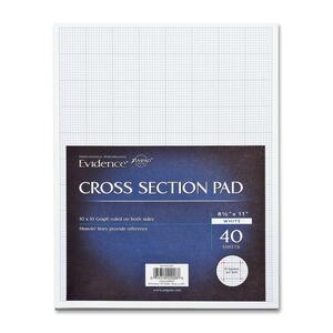 Ampad Cross-section Quadrille Pads - 40 Sheet(s) - 20lb - Quad Ruled - Letter 8.5" x 11" - 1 Pad - White
