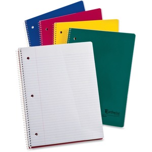 Ampad Recycled Wirebound Notebook - 80 Sheet(s) - College Ruled - Letter 8.5" x 11" - 1 Each - White