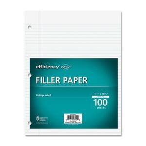 Ampad 3- Ring Notebook Filler Paper - 100 Sheet(s) - 15lb - College Ruled - Letter 8.5" x 11" - 100 / Pack - White