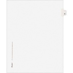 Avery Individually Numbered Avery-Style Dividers - 1 x Tab Printed 29 - 25 Tab(s)/Set - 8.5" x 11" - 25 / Pack - White Divider