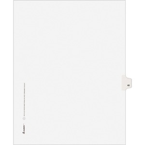 Avery Individually Numbered Avery-Style Dividers - 1 x Tab Printed 40 - 25 Tab(s)/Set - 8.5" x 11" - 25 / Pack - White Divider