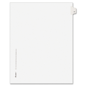 Avery Style Individually Numbered Tab - 1 x Tab Printed 77 - 25 Tab(s)/Set - 8.5" x 11" - 25 / Pack - White Divider - White Tab