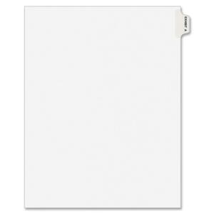 Avery Side-Tab Legal Exhibit Index Dividers - 1 x Tab Printed "A" - 25 Tab(s)/Set - 8.5" x 11" - 25 / Pack - White Divider
