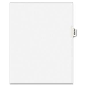 Avery Side-Tab Legal Exhibit Index Dividers - 1 x Tab Printed "D" - 8.5" x 11" - 25 / Pack - White Divider