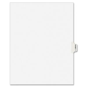 Avery Side-Tab Legal Exhibit Index Dividers - 1 x Tab Printed "F" - 8.5" x 11" - 25 / Pack - White Divider