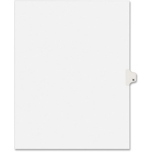 Avery Individually Lettered Tabs Legal Dividers - 25 x Tab Printed "N" - 25 Tab(s)/Set - 8.5" x 11" - 25 / Pack - White Divider - White Tab