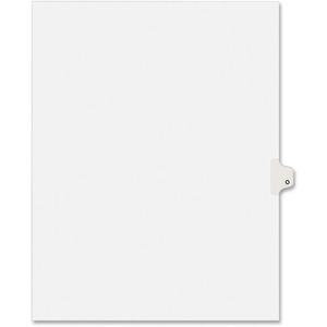 Avery Individually Lettered Tabs Legal Dividers - 25 x Tab Printed "O" - 25 Tab(s)/Set - 8.5" x 11" - 25 / Pack - White Divider - White Tab