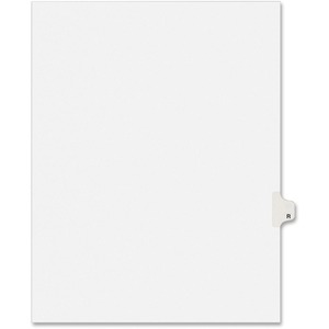 Avery Individually Lettered Tabs Legal Dividers - 25 x Tab Printed "R" - 25 Tab(s)/Set - 8.5" x 11" - 25 / Pack - White Divider - White Tab