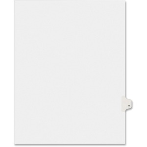 Avery Individually Lettered Tabs Legal Dividers - 25 x Tab Printed "T" - 25 Tab(s)/Set - 8.5" x 11" - 25 / Pack - White Divider - White Tab