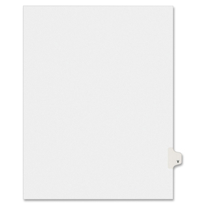 Avery Individually Lettered Tabs Legal Dividers - 25 x Tab Printed "V" - 25 Tab(s)/Set - 8.5" x 11" - 25 / Pack - White Divider - White Tab