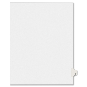 Avery Individually Lettered Tabs Legal Dividers - 25 x Tab Printed "X" - 25 Tab(s)/Set - 8.5" x 11" - 25 / Pack - White Divider - White Tab
