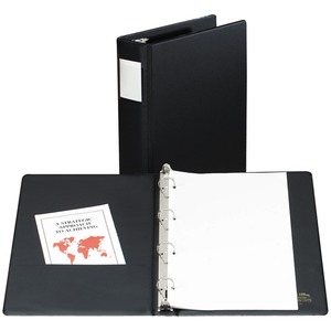 Avery 4 Ring Vinyl Legal Binder - Legal - 8.5" x 14" - 175 Sheet x 1" Capacity - 1 Each - Black