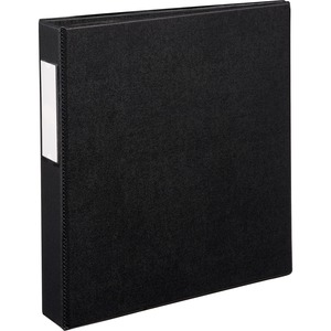 Avery Durable Slant Reference Binder With Label Holder - Letter - 8.5" x 11" - 350 Sheet x 1.5" Capacity - 1 Each - Black