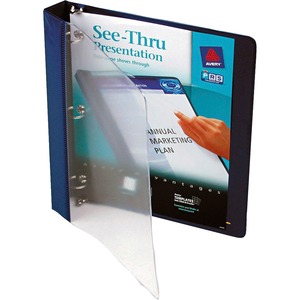 Avery See-Thru Presentation View Binder - Letter - 8.5" x 11" - 175 Page x 1" Capacity - 1 Each - Blue, Clear