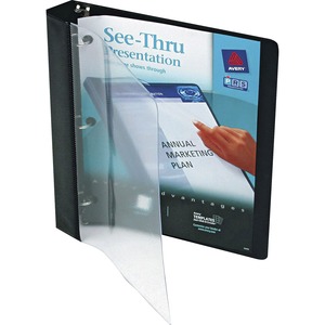 Avery See-Thru Presentation View Binder - Letter - 8.5" x 11" - 175 Sheet x 1" Capacity - 1 Each - Black, Clear