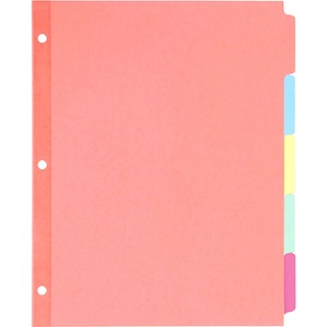 Avery Recycled Write-On Tab Divider - 5 x Tab Write-on - 5 Tab(s)/Set - 8.5" x 11" - 36 / Box - Multicolor Tab