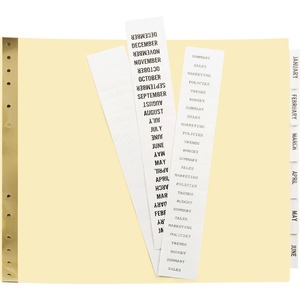 Avery Data Binder Tab Divider - 6 x Tab - 9.5" x 11" - 6 / Set - Buff Divider - Clear Tab