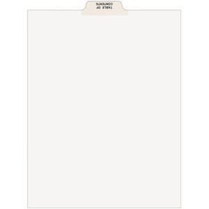 Avery Individual Bottom Tab Legal Exhibit Dividers - 1 x Tab Printed Table of Contents - 8.5" x 11" - 25 / Pack - White Divider - White Tab