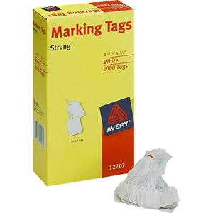 Avery White Marking Tags - 1.12" x 0.75" - 1000 / Box - Paper - White