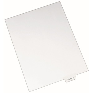 Avery Individual Bottom Tab Legal Exhibit Dividers - 1 x Tab Printed Exhibit X - 8.5" x 11" - 25 / Pack - White Divider