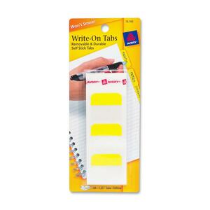 Avery Removable Write-on Tabs - 1 x Tab Write-on - 48 / Pack - Yellow Tab