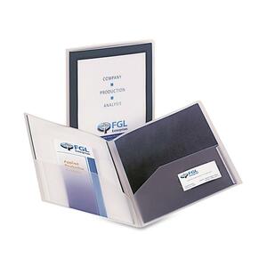 Avery Flexi-View Two-Pocket Folder - 8.5" x 11" - Letter - 1 Each - Navy Blue
