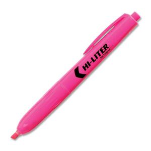 Avery Retractable Highlighter - Chisel Marker Point Style - 0.5 mm Marker Point Size - Fluorescent Pink Ink - Pink Barrel - 12 / Dozen