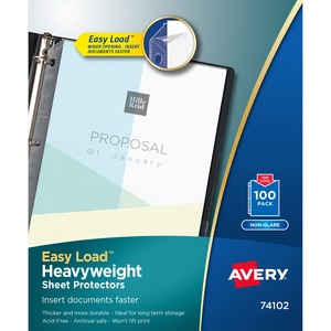 Avery Top Loading Sheet Protector - 10 Sheet Capacity - Letter 8.5" x 11" - Polypropylene - 100 / Box - Non-glare