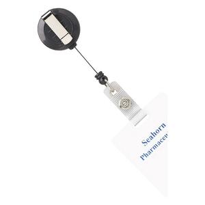 Avery Retractable Reel Clip - Metal - Silver, Charcoal